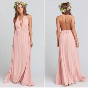 Show Me Your Mumu Pink Chiffon Luna Halter Dress